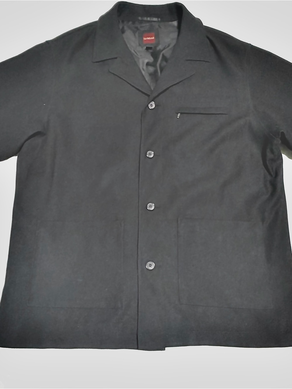 Massimo Moda Collezione Black Lightweight Shirt Jacket Large « RARE »